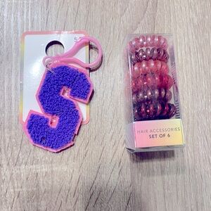 Hair accessories and key chain set